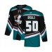 Men Adidas Anaheim Ducks #50 Benoit-Olivier Groulx Premier Black Teal Alternate NHL Jersey