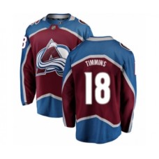 Men Colorado Avalanche #18 Conor Timmins Authentic Maroon Home Fanatics Branded Breakaway NHL Jersey