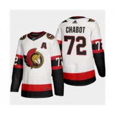 Men Ottawa Senators #72 Thomas Chabot White 2020-21 Authentic Player Away Stitched Hockey Jersey