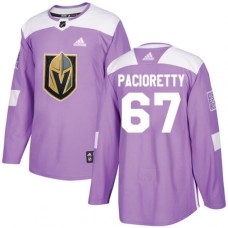 Men Adidas Vegas Golden Knights #67 Max Pacioretty Authentic Purple Fights Cancer Practice NHL Jersey