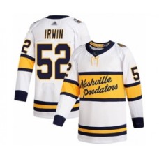 Men Nashville Predators #52 Matt Irwin Authentic White 2020 Winter Classic Hockey Stitched Jersey