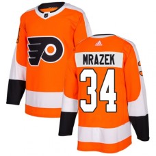 Men Adidas Philadelphia Flyers #34 Petr Mrazek Authentic Orange Home NHL Jersey