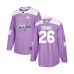 Men Washington Capitals #26 Nic Dowd Adidas Authentic Fights Cancer Practice Stitched Jersey - Purple