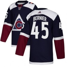 Men Adidas Colorado Avalanche #45 Jonathan Bernier Authentic Navy Blue Alternate NHL Jersey