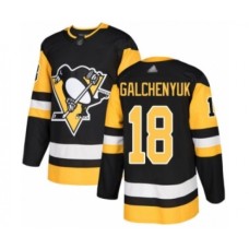 Men Pittsburgh Penguins #18 Alex Galchenyuk Authentic Black Home Hockey Stitched Jersey