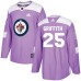 Men Adidas Winnipeg Jets #25 Seth Griffith Authentic Purple Fights Cancer Practice NHL Jersey