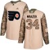 Men Adidas Philadelphia Flyers #34 Petr Mrazek Authentic Camo Veterans Day Practice NHL Jersey