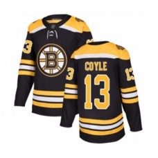 Men Boston Bruins #13 Charlie Coyle Authentic Black Home Hockey Jersey