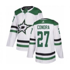 Men Adidas Dallas Stars #27 Erik Condra Authentic White Away NHL Jersey