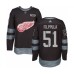 Men Detroit Red Wings #51 Valtteri Filppula Authentic Black 1917-2017 100th Anniversary Hockey Stitched Jersey