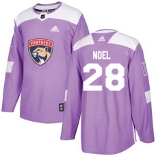 Men Adidas Florida Panthers #28 Serron Noel Authentic Purple Fights Cancer Practice NHL Jersey