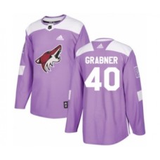 Men Adidas Arizona Coyotes #40 Michael Grabner Authentic Purple Fights Cancer Practice NHL Jersey