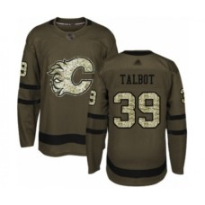 Men Calgary Flames #39 Cam Talbot Authentic Green Salute to Service Hockey Stitched Jersey