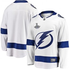 Men Tampa Bay Lightning Fanatics Branded White Blank Away 2020 Stanley Cup Champions Breakaway Stitched Jersey