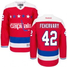 Men Reebok Washington Capitals #42 Martin Fehervary Authentic Red Third NHL Jersey