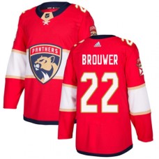 Men Adidas Florida Panthers #22 Troy Brouwer Authentic Red Home NHL Jersey