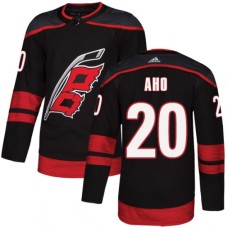 Men Adidas Carolina Hurricanes #20 Sebastian Aho Authentic Black Alternate NHL Jersey