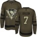 Men Adidas Pittsburgh Penguins #7 Matt Cullen Authentic Green Salute to Service NHL Jersey