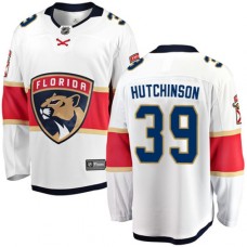 Men Florida Panthers #39 Michael Hutchinson Authentic White Away Fanatics Branded Breakaway NHL Jersey