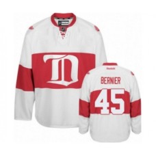 Men Reebok Detroit Red Wings #45 Jonathan Bernier Premier White Third NHL Jersey