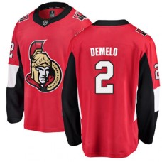 Men Ottawa Senators #2 Dylan DeMelo Fanatics Branded Red Home Breakaway NHL Jersey