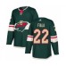 Men Minnesota Wild #22 Kevin Fiala Authentic Green Home Hockey Stitched Jersey