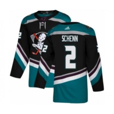 Men Adidas Anaheim Ducks #2 Luke Schenn Premier Black Teal Alternate NHL Jersey