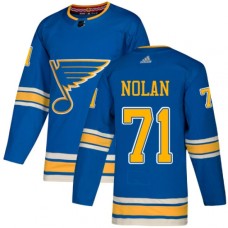 Men Adidas St. Louis Blues #71 Jordan Nolan Authentic Navy Blue Alternate NHL Jersey