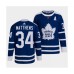 Men Toronto Maple Leafs Black #34 Auston Matthews Blue 2022 Reverse Retro Stitched Jersey