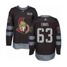 Men Ottawa Senators #63 Tyler Ennis Authentic Black 1917-2017 100th Anniversary Hockey Stitched Jersey