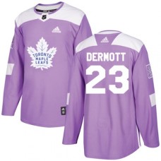 Men Adidas Toronto Maple Leafs #23 Travis Dermott Authentic Purple Fights Cancer Practice NHL Jersey