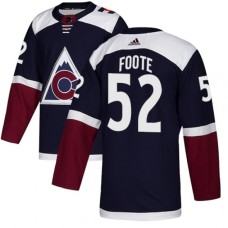 Men Adidas Colorado Avalanche #52 Adam Foote Authentic Navy Blue Alternate NHL Jersey