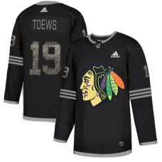 Men Adidas Chicago Blackhawks #19 Jonathan Toews Black Authentic Classic Stitched NHL Jersey