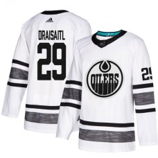 Men Adidas Edmonton Oilers #29 Leon Draisaitl White 2019 All-Star Game Parley Authentic Stitched NHL Jersey