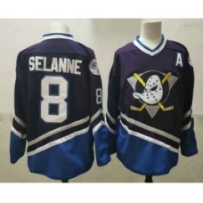 Men Anaheim Ducks #8 Teemu Selanne 1995-96 Purple CCM Vintage Throwback Stitched Jersey