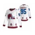 Men Colorado Avalanche #95 Andre Burakovsky White 2020-21 Reverse Retro Alternate Hockey Stitched Jersey