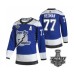 Men Adidas Lightning #77 Victor Hedman Blue Authentic 2021 Stanley Cup Stitched Jersey