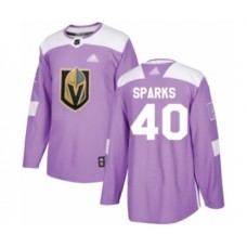 Men Vegas Golden Knights #40 Garret Sparks Authentic Purple Fights Cancer Practice Hockey Stitched Jersey