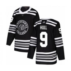 Men Chicago Blackhawks #9 Bobby Hull Authentic Black Alternate Hockey Stitched Jersey