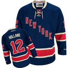 Men Reebok New York Rangers #12 Peter Holland Authentic Navy Blue Third NHL Jersey