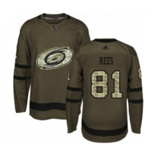 Men Carolina Hurricanes #81 Jamieson Rees Authentic Green Salute to Service Hockey Stitched Jersey