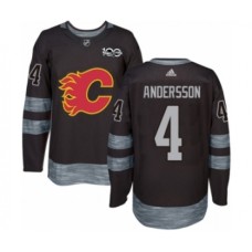 Men Adidas Calgary Flames #4 Rasmus Andersson Authentic Black 1917-2017 100th Anniversary NHL Jersey