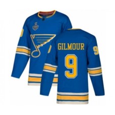 Men St. Louis Blues #9 Doug Gilmour Authentic Navy Blue Alternate 2019 Stanley Cup Final Bound Hockey Jersey