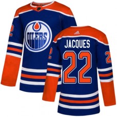 Men Adidas Edmonton Oilers #22 Jean-Francois Jacques Premier Royal Blue Alternate NHL Jersey