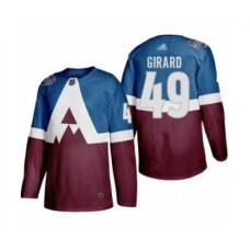 Men Colorado Avalanche #49 Samuel Girard Authentic Burgundy Blue 2020 Stadium Series Hockey Stitched Jersey