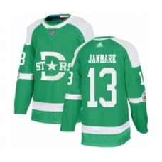 Men Dallas Stars #13 Mattias Janmark Authentic Green 2020 Winter Classic Hockey Stitched Jersey