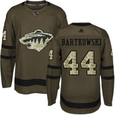 Men Adidas Minnesota Wild #44 Matt Bartkowski Premier Green Salute to Service NHL Jersey