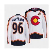 Men Colorado Avalanche #96 Mikko Rantanen White 2022-23 Reverse Retro Stitched Jersey