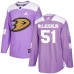 Men Adidas Anaheim Ducks #51 Blake McLaughlin Authentic Purple Fights Cancer Practice NHL Jersey