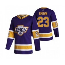 Men Los Angeles Kings #23 Dustin Brown Black 2020-21 Reverse Retro Alternate Hockey Stitched Jersey